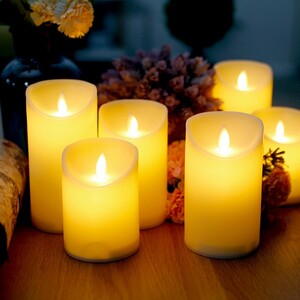 에이지리스에비뉴 LED 흔들리는 양초 촛불 티라이트 파라핀 소재 전자초
