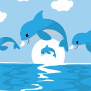에이지리스 생활 리빙듀오 DIY 쉬운 명화 유화그리기 세트 A-014 블루돌고래 소형 20