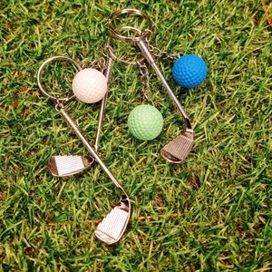 에이지리스에비뉴 골프키링 열쇠고리 블루 화이트 그린 골프공 미니어처 열쇠고리
