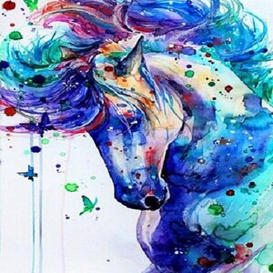 에이지리스에비뉴 아이윙스 피포페인팅 Q3213 watercolor horse DIY명화그리