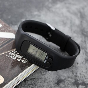에이지리스 스건 실리콘 만보기 스마트 시계 만보계 팔찌(블랙)
