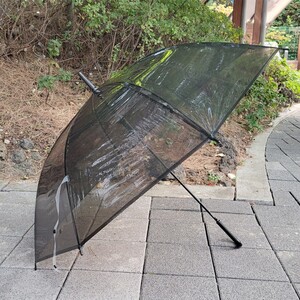 에이지리스에비뉴 검정 비닐 투명 자동 장우산 인쇄가능