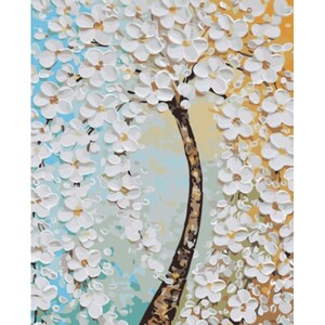 에이지리스에비뉴 리빙듀오 DIY 쉬운 명화 유화그리기 세트 A-344 화이트 벚꽃 40x5