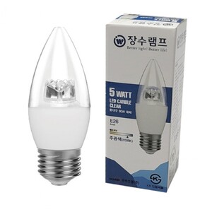 에이지리스에비뉴 장수램프 투명 LED 촛대구 E26주광색 촛불 캔들전구