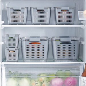 에이지리스에비뉴 물빠짐 과일 채소 야채보관함 채반 냉장고정리용기