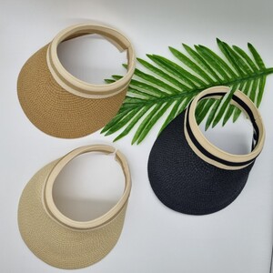 에이지리스에비뉴 라탄 썬캡 여름 여성 모자 자외선 차단 썬바이저 내츄럴 UV차단