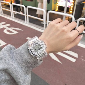 에이지리스에비뉴 투명 클리어 전자 우레탄 손목 디지털 시계