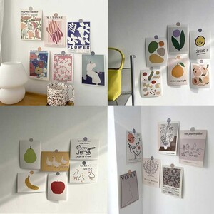 에이지리스에비뉴 DIY 인테리어 벽 카드 소품 홈 데코 장식용 종이 엽서 4종(6장)