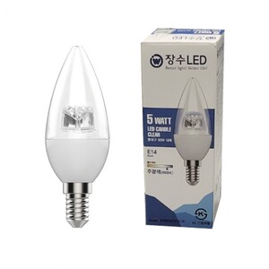 에이지리스에비뉴 장수램프 투명 LED 촛대구 E14주광색 꼬마 캔들전구