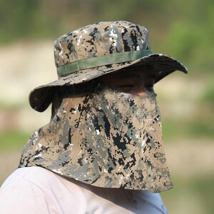에이지리스에비뉴 밀리터리 마스크 넥커버 일체형 정글모자 농사모자