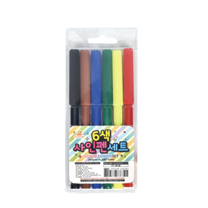 도매마켓365 사인펜 색칠놀이 학용품 6색싸인펜