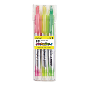 도매마켓365 문화연필 언더라인 하이라이터 3색 형광펜 S